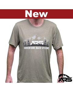 Adventure Rack System Mountain View Mens Tee American Flag on the Sleeve