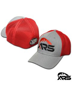 ARS Red / Grey Ball Cap, Flex Fit Mesh Back